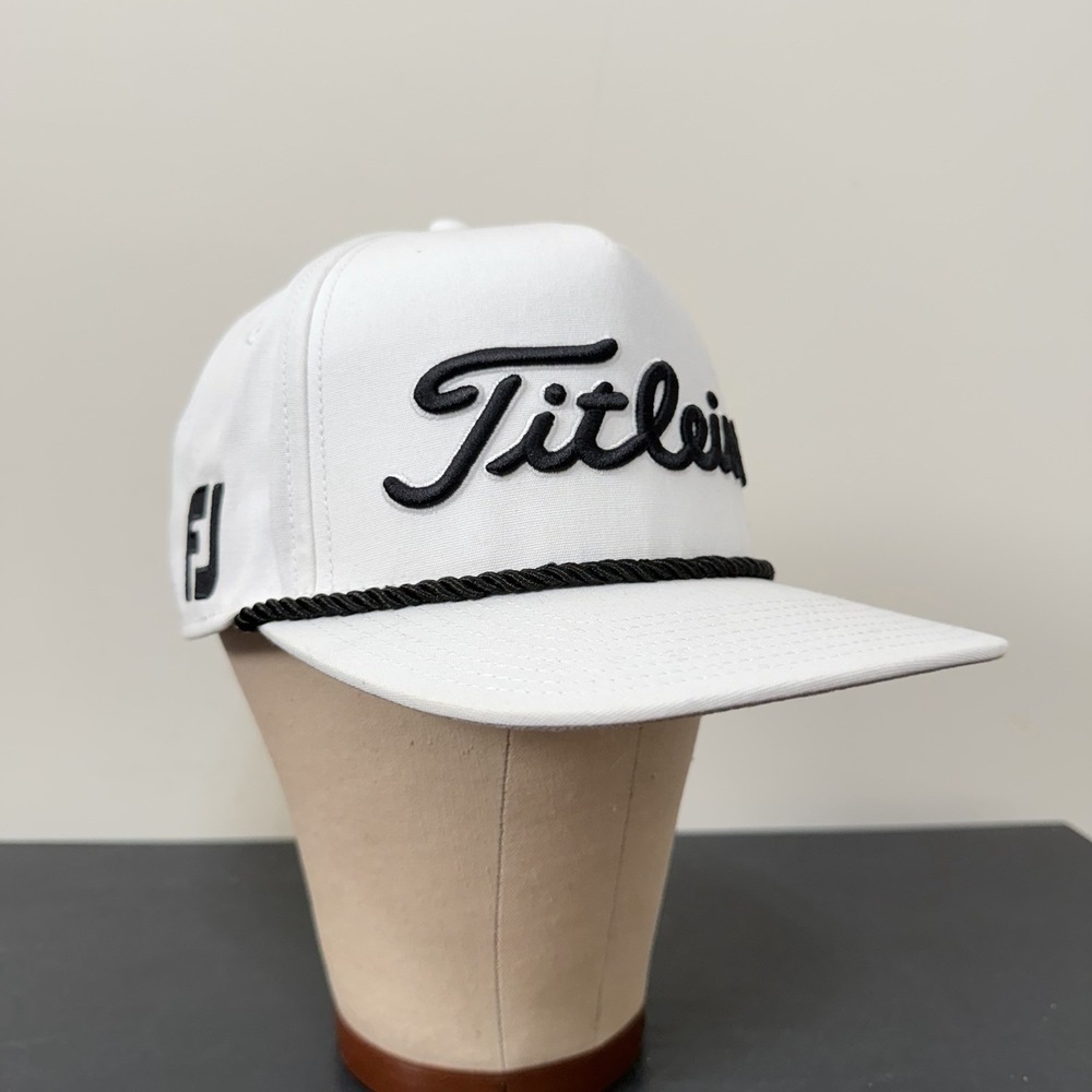 Titleist Tour Rope Golf Hat White Black Snapback Cap Pro V1 FJ Golf Cap